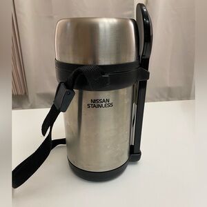 Nissan Stainless Steel Thermos, Bento with Strap
